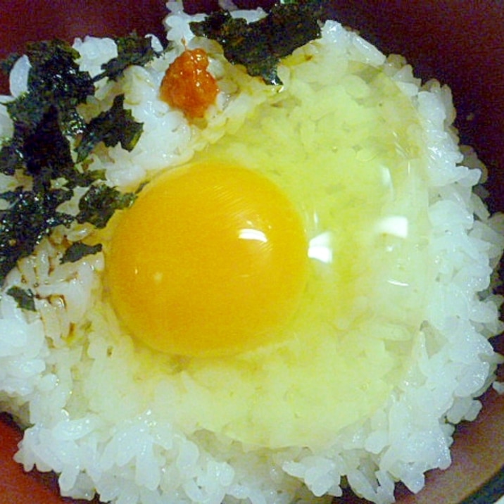 簡単♪朝ごはん♪焼き海苔と生一味のたまごかけご飯